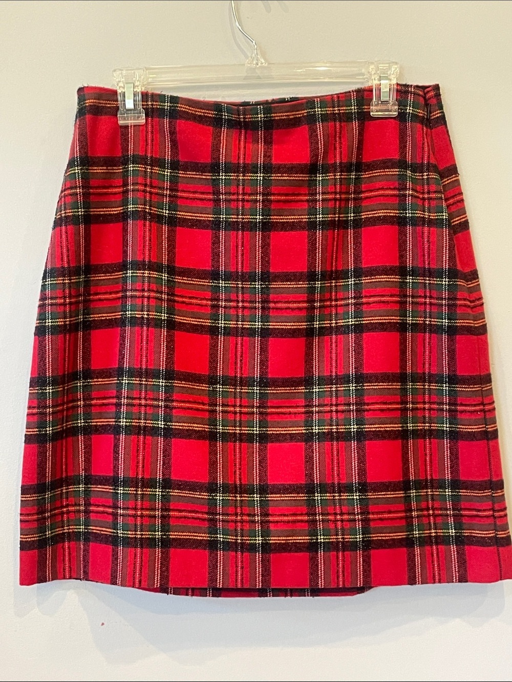 Talbots red plaid straight skirt new size 10